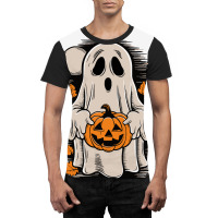 Ghost With Pumpkin, Halloween Graphic T-shirt | Artistshot