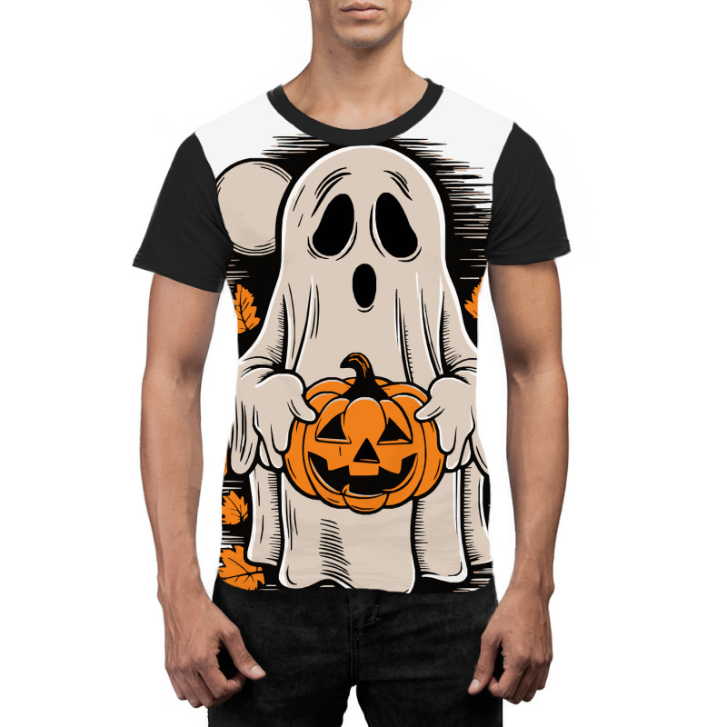 Ghost With Pumpkin, Halloween Graphic T-shirt by yashsap | Artistshot