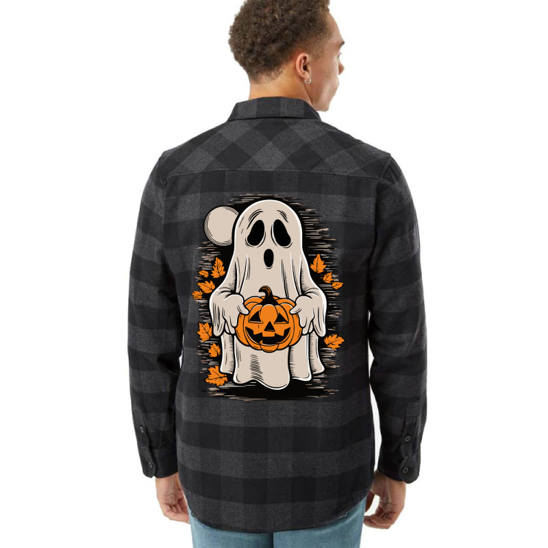 Ghost With Pumpkin, Halloween Flannel Shirt by yashsap | Artistshot