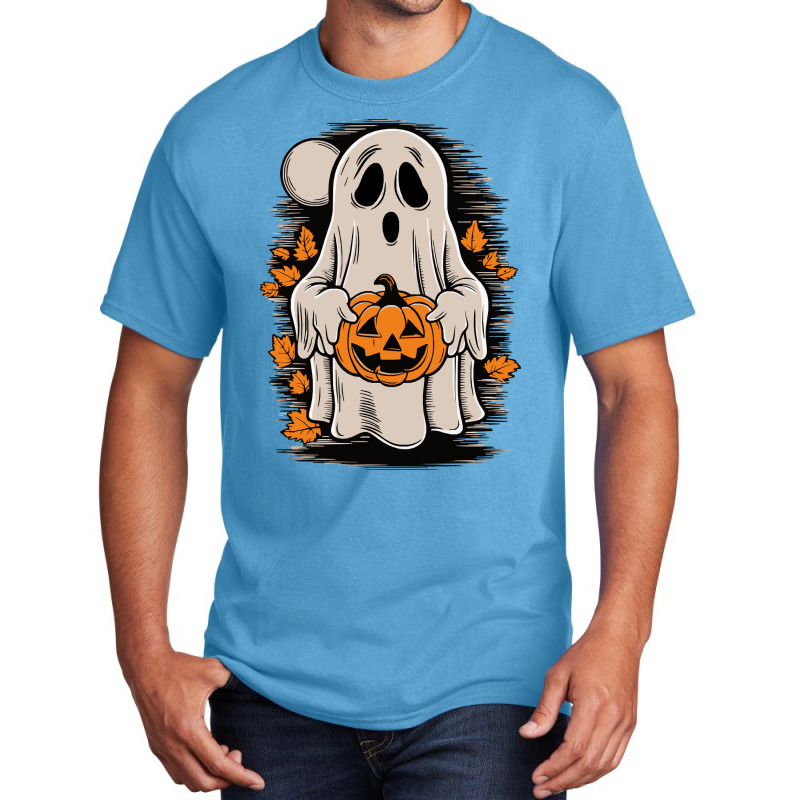 Ghost With Pumpkin, Halloween Basic T-shirt by yashsap | Artistshot