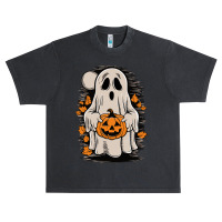 Ghost With Pumpkin, Halloween Urban Heavy T-shirt | Artistshot