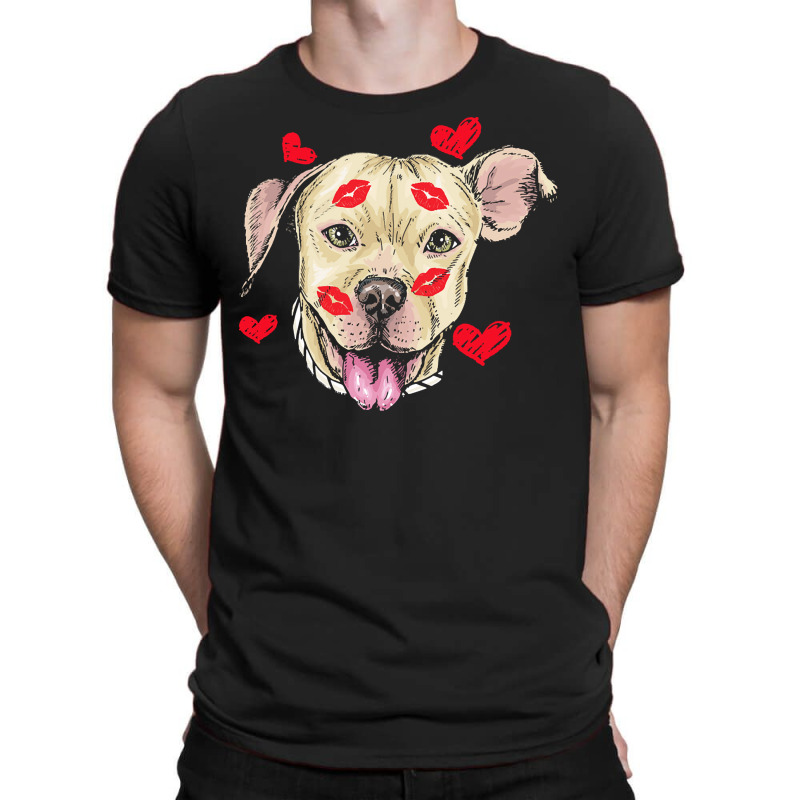 Valentines Day T  Shirt Cute Pitbull Dog Hearts Funny Valentine's Day T-shirt | Artistshot