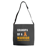 Grandpa Of A Warrior Leukemia Awareness White Adjustable Strap Totes | Artistshot