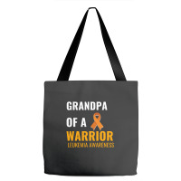 Grandpa Of A Warrior Leukemia Awareness White Tote Bags | Artistshot