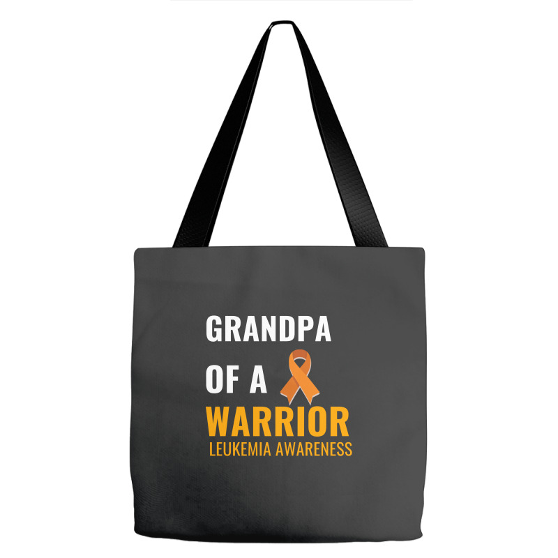 Grandpa Of A Warrior Leukemia Awareness White Tote Bags | Artistshot