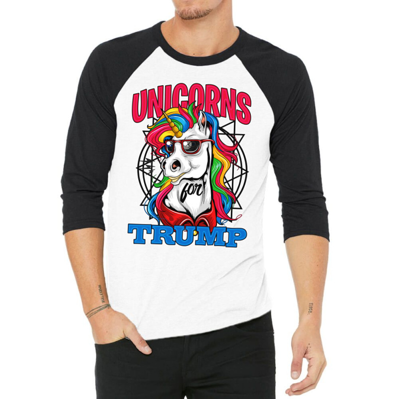 Unicorns For Trump 3/4 Sleeve Shirt | Artistshot