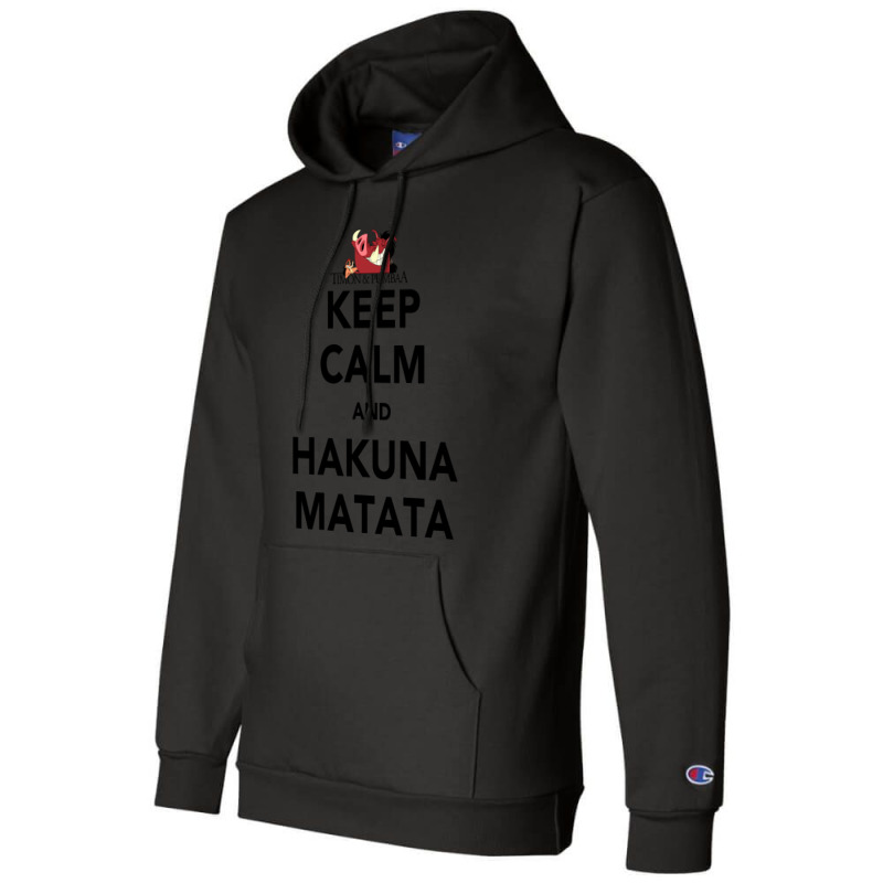 Hakuna Keep Calm Champion Hoodie by Bento99 | Artistshot