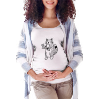 Angry Kitty Black Maternity Scoop Neck T-shirt | Artistshot