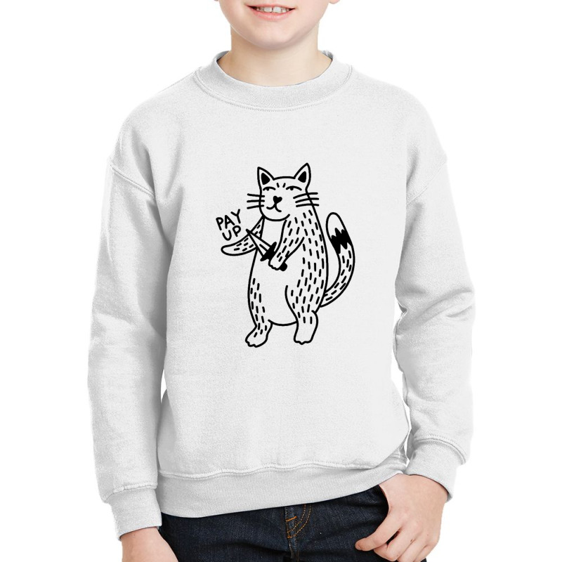 Angry Kitty Black Youth Sweatshirt by BLACKSTONE | Artistshot