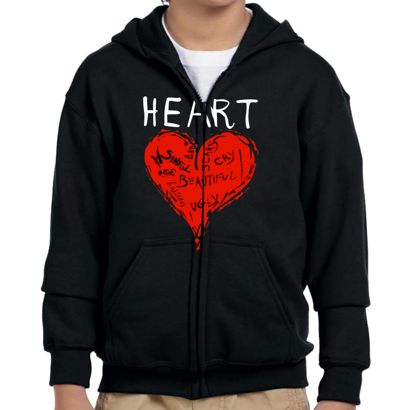 Smashing Heart Youth Zipper Hoodie by Yanco58 | Artistshot