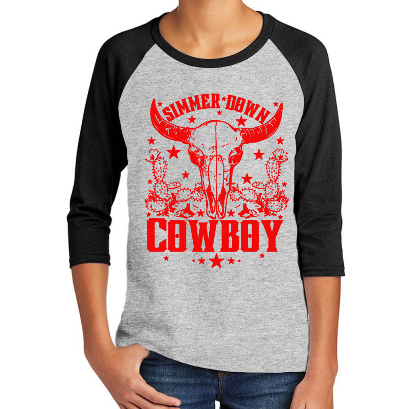 Simmer Down Cowboy Rodeo Youth 3/4 Sleeve | Artistshot