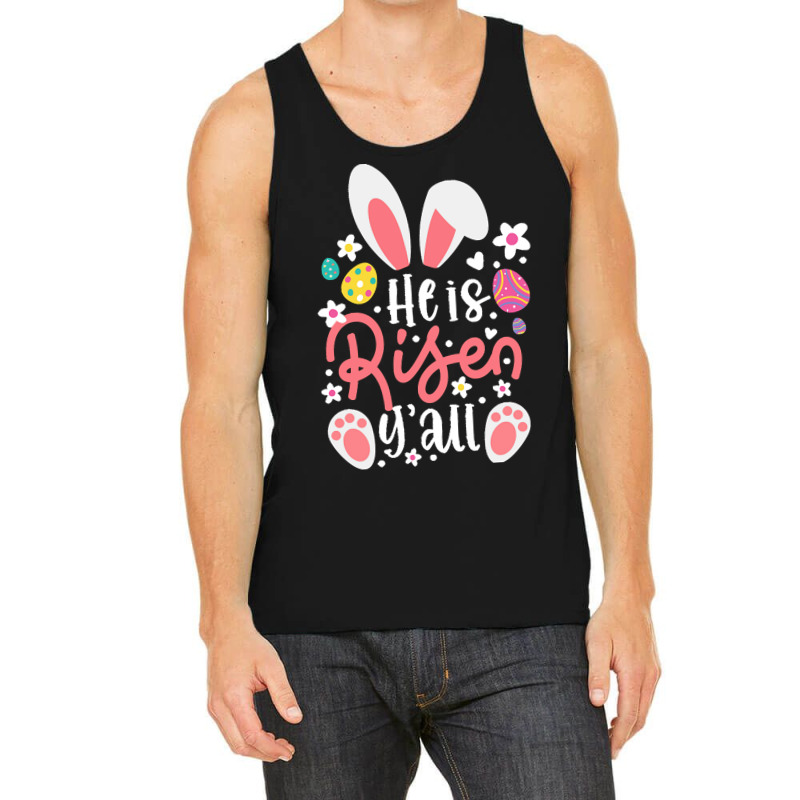 Bunny Ears T  Shirt Bunny Ears He Is Risen Y'all Easter Bunny Costume Tank Top by hermanceline | Artistshot