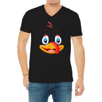 Silly Turkey Face Thanksgiving V-neck Tee | Artistshot