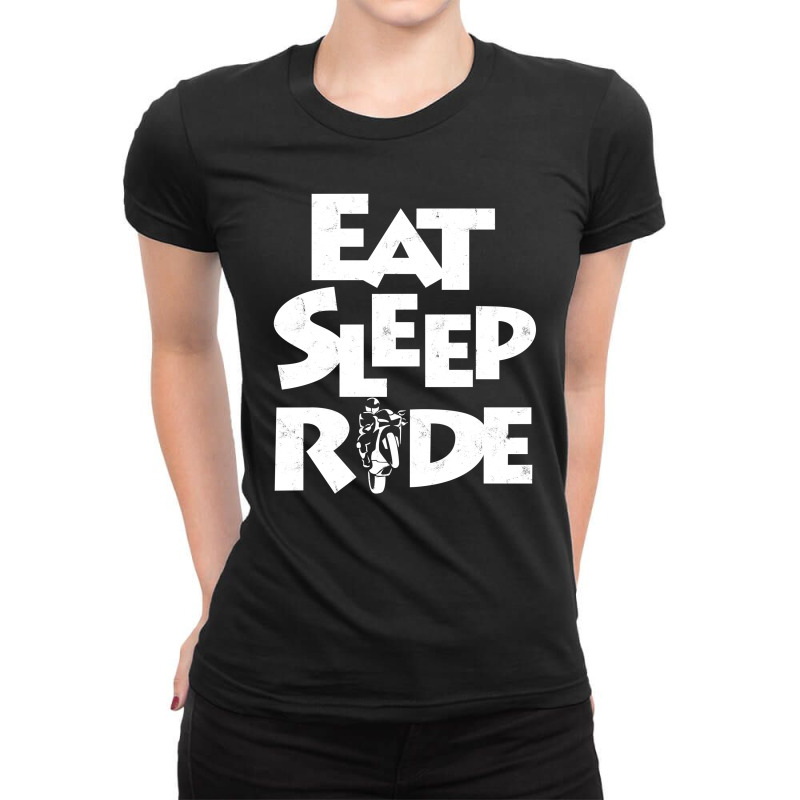 Eat Sleep Ride Ladies Fitted T-shirt | Artistshot