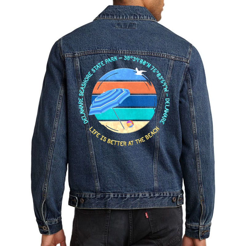 Delaware Seashore State Park T  Shirt Delaware Seashore State Park, De Men Denim Jacket | Artistshot