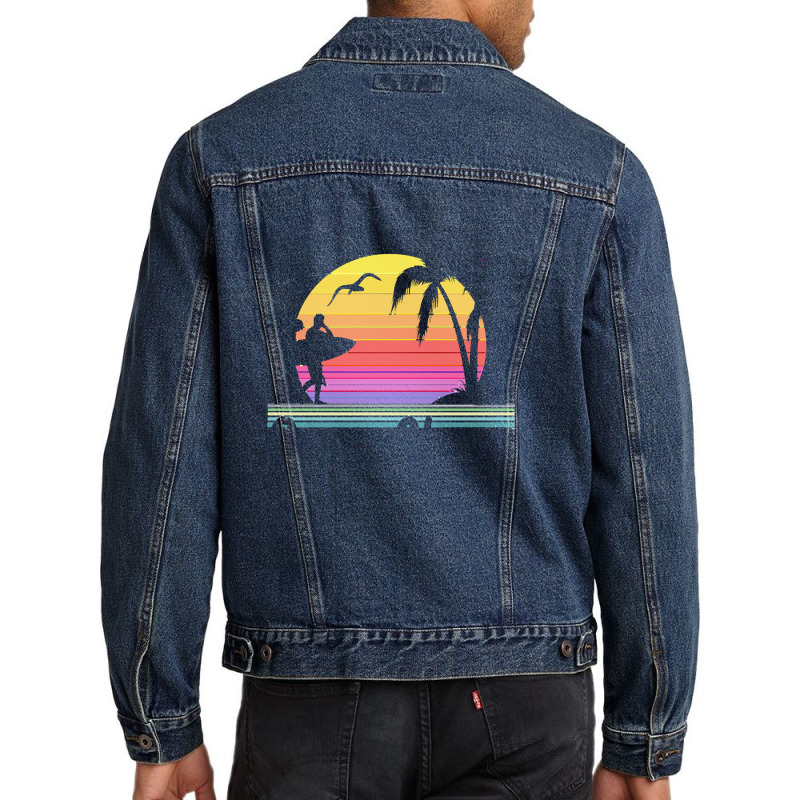 Ocean Shores Washington Seaside Retro T  Shirt Ocean Shores Washington Men Denim Jacket | Artistshot