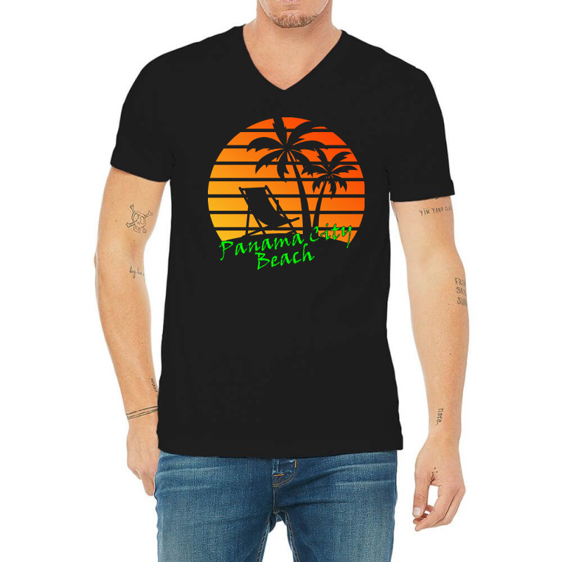 Outdoor T  Shirt Panama City Beach Retro Vintage Sunset T  Shirt V-Neck Tee by kuhlmanulises23 | Artistshot