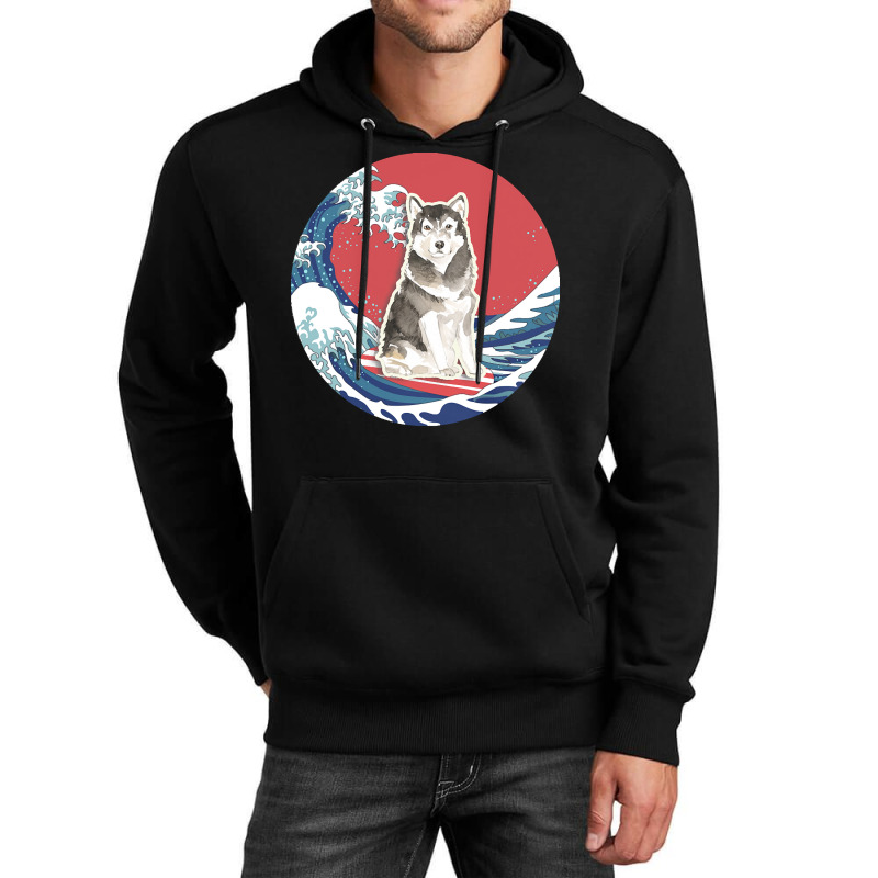 Alaskan Malamute T  Shirt Alaskan Malamute Gifts   Ocean Waves Surfing Unisex Hoodie | Artistshot