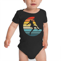 Bouldering T  Shirt Bouldering Silhouette On A Distressed Retro Sunset Baby Bodysuit | Artistshot