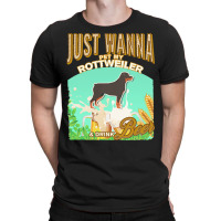 Rottweiler T  Shirt Dog Owner, Just Wanna Pet My Rottweiler & Drink Be T-shirt | Artistshot