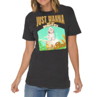 Shihtzu T  Shirt Dog Owner, Just Wanna Pet My Shihtzu & Drink Beer Gif Vintage T-shirt | Artistshot