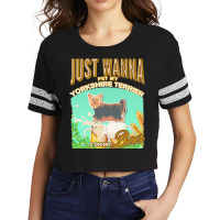 Yorkshire Terrier T  Shirt Dog Owner, Just Wanna Pet My Yorkshire Terr Scorecard Crop Tee | Artistshot