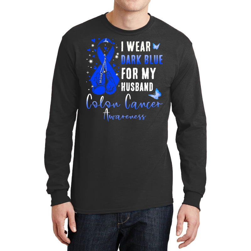 I Wear Dark Blue For My Husband T  Shirt I Wear Dark Blue For My Husba Long Sleeve Shirts | Artistshot