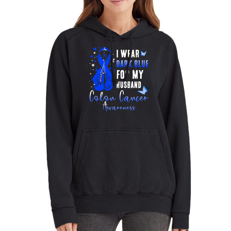 I Wear Dark Blue For My Husband T  Shirt I Wear Dark Blue For My Husba Vintage Hoodie | Artistshot