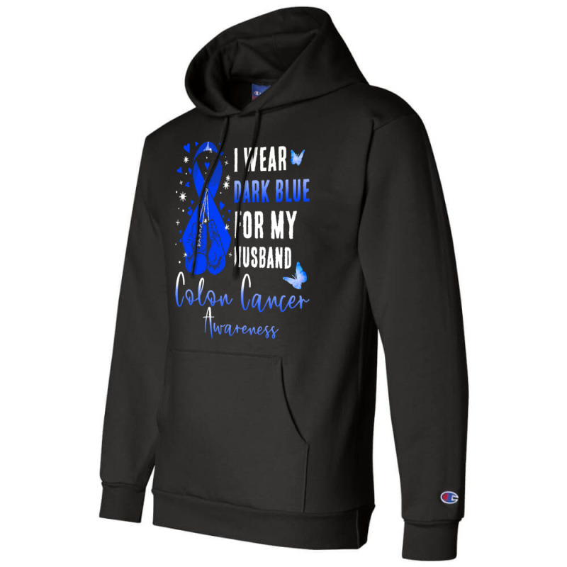 I Wear Dark Blue For My Husband T  Shirt I Wear Dark Blue For My Husba Champion Hoodie | Artistshot