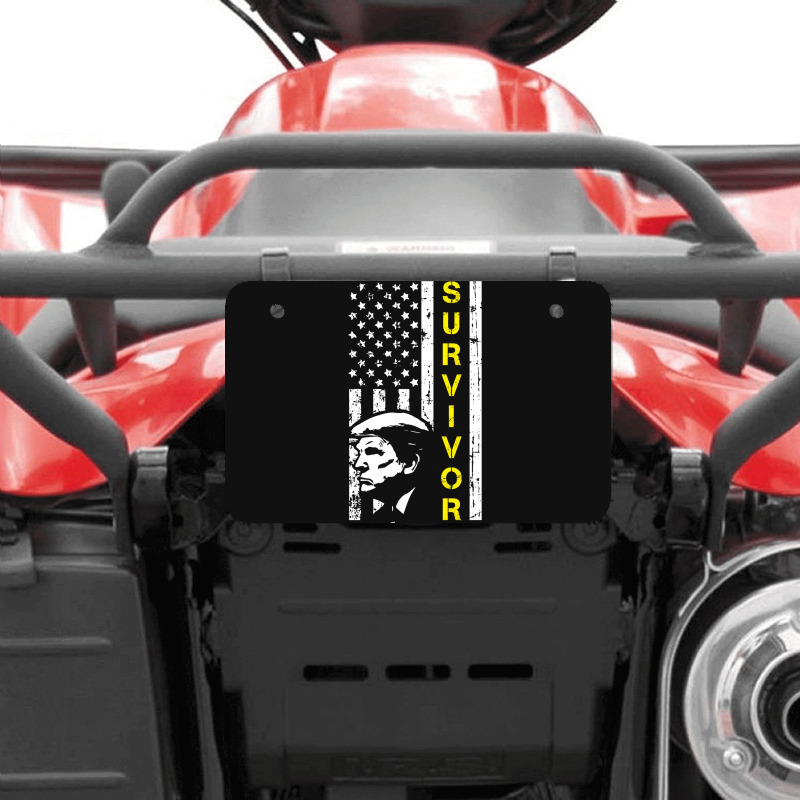 Anti Trump Survivor American Flag Atv License Plate | Artistshot