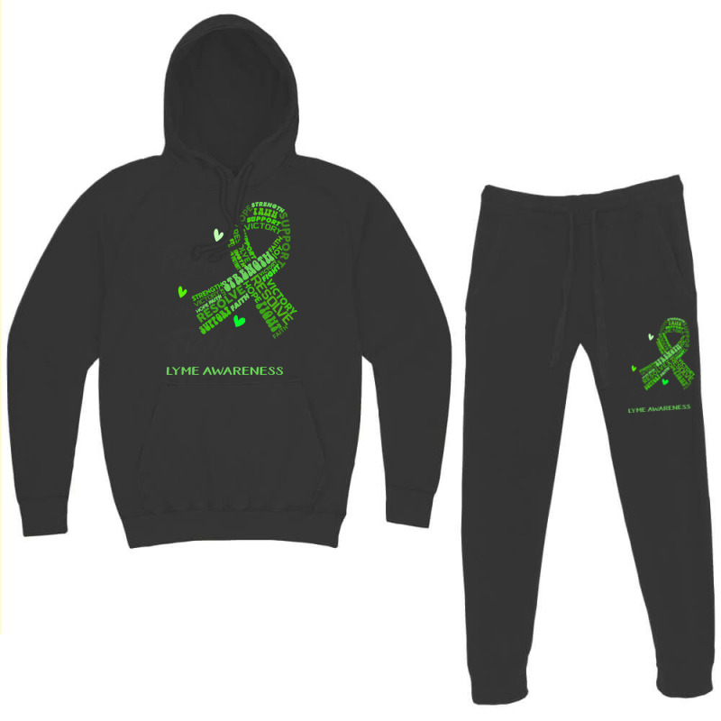 Lyme Awareness T  Shirt Lyme Awareness Her Fight Is Our Fight 2 Hoodie & Jogger Set | Artistshot