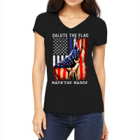 Salute The Flag Back The Badge Women's V-neck T-shirt | Artistshot