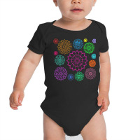 Flower Pattern T  Shirt Colorful Groovy Flower Pattern Outline T  Shir Baby Bodysuit | Artistshot