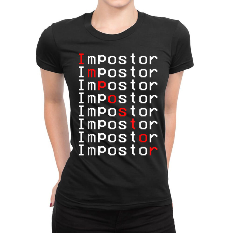 Impostor Repeated Gift Video Gamer Shirt Impostor Kinda Sus T Shirt Ladies Fitted T-Shirt by towamingle | Artistshot