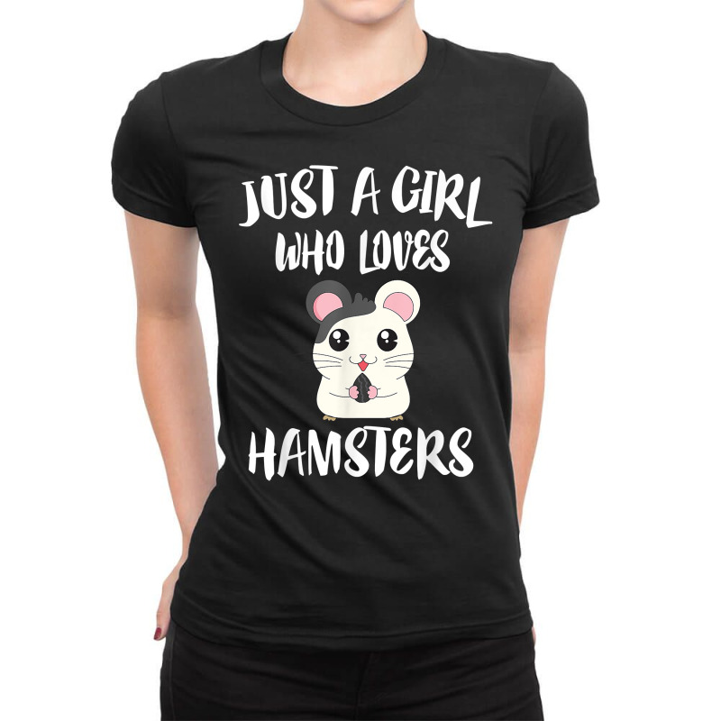 Just A Girl Who Loves Hamsters Animal Gift T Shirt Ladies Fitted T-Shirt by towamingle | Artistshot