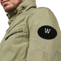 Letter W T  Shirt Letter W Monogram Olive Green Abstract Pattern Paint Oval Patch | Artistshot