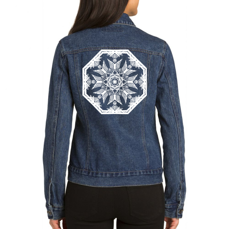 Mandala Art T  Shirt Mandala Magic Circle Ladies Denim Jacket by graysonmante940 | Artistshot