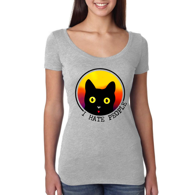 Cat   I Hate People Women's Triblend Scoop T-shirt by hoainv | Artistshot