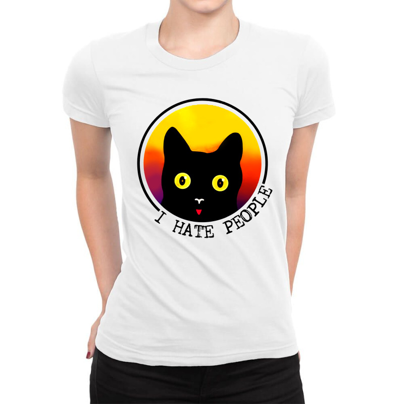 Cat   I Hate People Ladies Fitted T-Shirt by hoainv | Artistshot