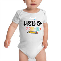 Hello Pre K Black Baby Bodysuit | Artistshot