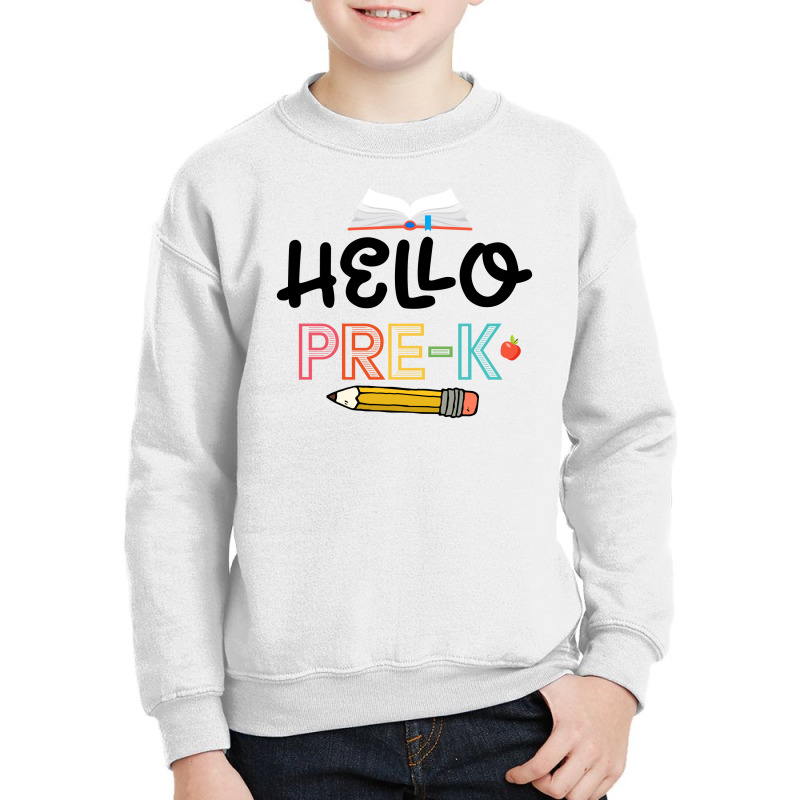 Hello Pre K Black Youth Sweatshirt by autlu2024 | Artistshot