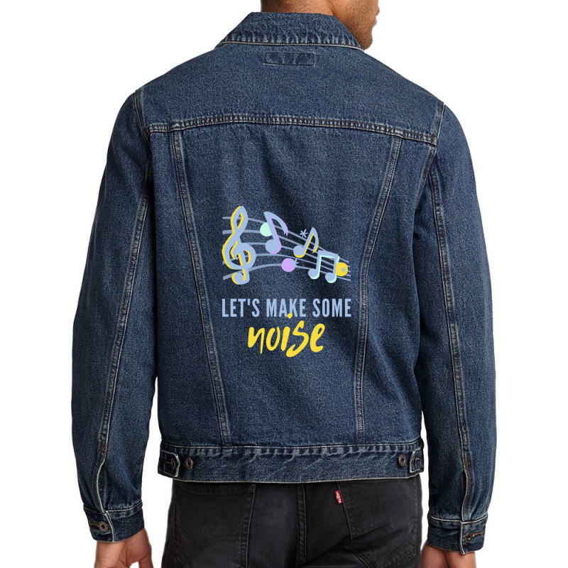 Lets Make Some Noise Music Notes Men Denim Jacket by Perfect Designers | Artistshot