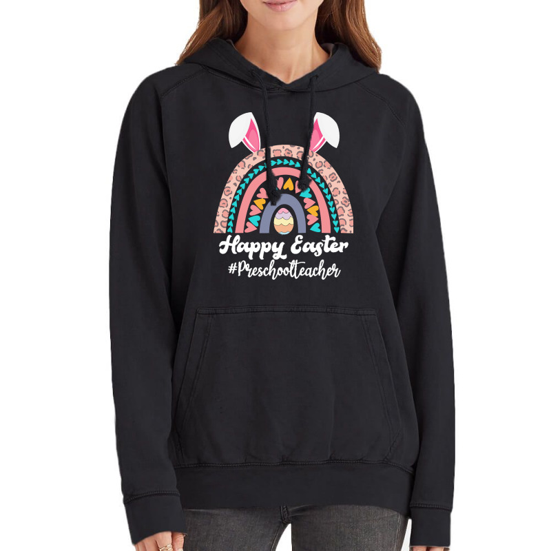 Teaching Easter Egg School Student T  Shirt Happy Easter Rainbow Leopa Vintage Hoodie | Artistshot