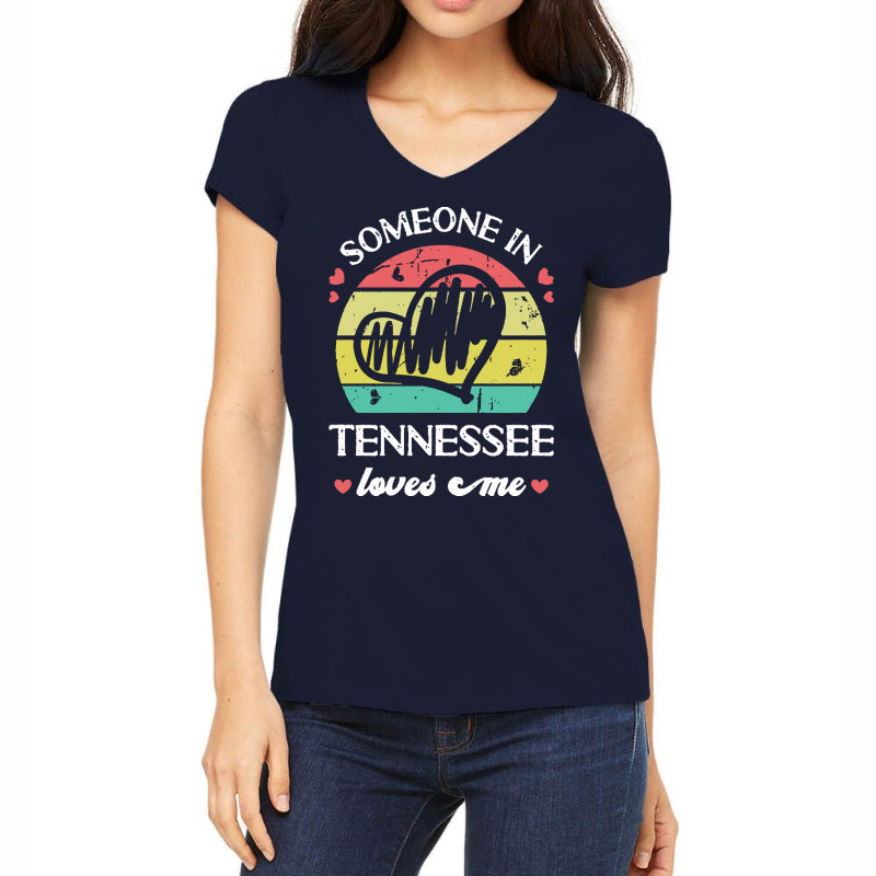 Someone In Tennessee Loves Me T  Shirt Someone In Tennessee Loves Me F Women's V-Neck T-Shirt by palehulking | Artistshot