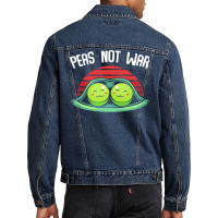 Vegetables T  Shirt Peas   Peas Not War   Cute Kawaii Pea Pun T  Shirt Men Denim Jacket | Artistshot