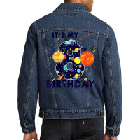 Kids Outer Space 8 Year Old 8th Birthday Party Boys Girls T Shirt Men Denim Jacket | Artistshot