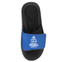 Keep Calm And Let Justin Handle It Slide Sandal | Artistshot