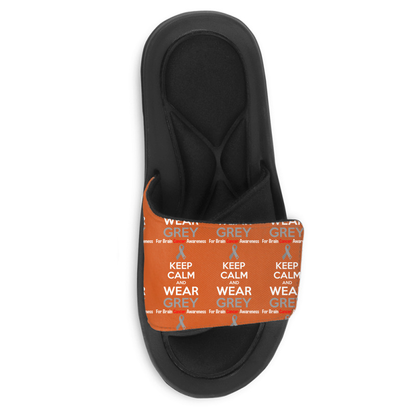 Keep Calm And Wear Grey (for Brain Cancer Awareness) Slide Sandal | Artistshot