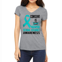 Nn Teal Ribbon Sexual Assault Awareness Costume Warrior T Shirt Women's V-neck T-shirt | Artistshot