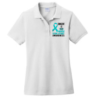 Nn Teal Ribbon Sexual Assault Awareness Costume Warrior T Shirt Ladies Polo Shirt | Artistshot